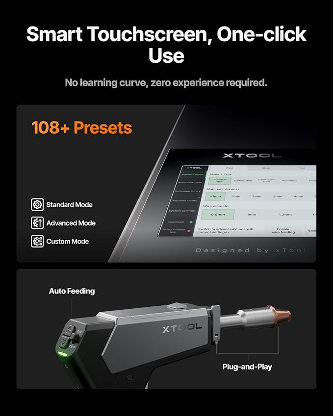 xTool MetalFab 1200w 3-in-1 Laser Welding Machine, Welding Cutting Cleaning Laser Welder, 8x Faster than TIG, Auto Wire Feeding with 108+ Presets, Welds Metal Stainless Steel, Aluminum Lazer Cutter