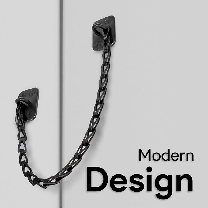 MEGA HANDLES Transom Door Chain 12-Inch, Door Chain Stopper for Transom Windows, Cabinet Door Restraint, Chain Lid Support, Durable Transom Window Hardware for Enhanced Safety - Matte Black