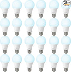 24 Pack A19 LED Light Bulbs 60W Equivalent, Daylight 5000K, 800 Lumens, E26 Base, Non-Dimmable, 8W Energy Efficient Warm LED Bulbs for Home Lighting