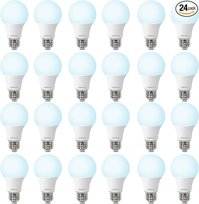 24 Pack LED Bulbs, A19 60W Equivalent, 800 Lumens, 5000K Daylight, 8W Non-Dimmable Light Bulbs for Home & Office, 15000hours