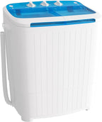 Superday Portable Washing Machine, 17.6lbs Small Washing Machine and Spin Dryer Combo, Mini Twin Tub Laundry Machine for Camping, Apartments, Dorms, College Rooms, RV, Delicates, Blue
