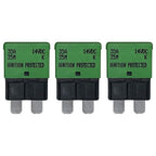 Auto Reset ATC/ATO 30 Amp Circuit Breaker Fuse for Automotive Marine RV Car Truck Audio Battery Protection Automatic Reset | Low Profile (30A, 3 Pack)