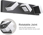 Ralbay Black Bathroom Vanity Lights 3 Lights Acrylic Modern LED Black Vanity Lights for Bathroom (Natural White Light)