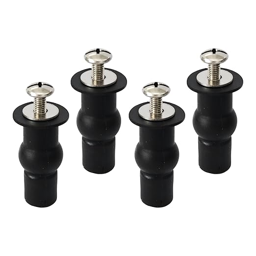 4 PCS Toilet Seat Hinge Bolts, Rubber Expansion Screws with Stainless Steel Hardware for Top Mount Toilet Seat Replacement