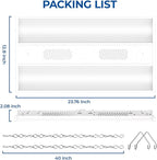 CINOTON 2FT 165W/110W/80W LED Shop Light with 22275LM, 0-10V Dimmable Linear High Bay Lighting, 120-277V Power Tunable Commercial Hanging Lights for Garage Office Warehouse Workshop UL Listed 2 Pack