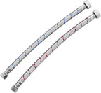 ALEASHA 12 Inch Faucet Supply Lines Stainless Steel Braided Supply Hose for Sink Faucet G1/2" FIP x 3/8" Compression Faucet Connector, cUPC Bathroom Water Hose Replacement Parts 2 PCS