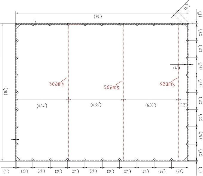 Mytee Products 16' x 20' Green Canvas Tarp 12oz Heavy Duty Water Resistant