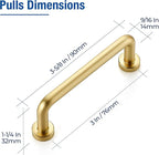 JOY DECOR Cabinet Pulls – 3 Inch Hole Center, Brushed Brass, 30 Pack, Zinc Alloy Cabinet Handles for Drawers & Cupboard – Vintage Style Hardware for Kitchen, Bathroom, Dresser, Furniture Makeover