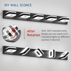 Tipace 5 Lights Black Bathroom Light Fixtures Modern LED Bathroom Vanity Lights Over Mirror 40.5 inch White Light 360°Rotatable