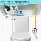 Toilet Handle Replacement Kit Universal Bowl Repair Inside Tank Trip Lever Stainless Steel Flapper Chain Flush Front Mount Chrome Brass Fitting with American Standard Gerber Compatible Parts