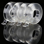 4Rolls Thicker 2mm, Nano Double Sided Mountinging Heavy Duty Tape, 2 Sides Sticky Tack Tape for Painted Walls AC Hanging Clear, 0.7in×10fts, 40fts Total Long (Thicker. 4 pack×0.7''×10fts)