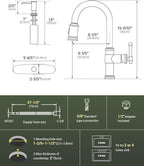 Touchless Kitchen Sink Faucet with Soap Dispenser Brushed Nickel, DAYONE Smart Motion Sensor Hands Free Faucet Kitchen with 3-Function Sprayer for Single/ 3-Hole Sink, DAY136TL-BN