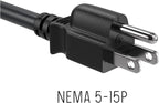 CableLeader 8ft 18 AWG Universal Power Cord IEC320 C13 to NEMA 5-15P, Extension Power Cord, Compatible with Computers, Monitors, Printers & TVs, Black