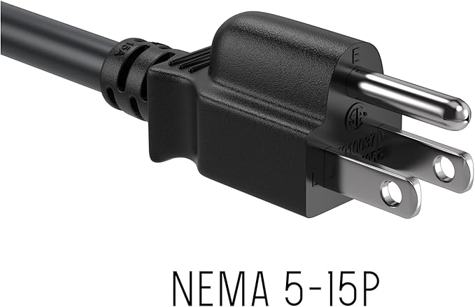 CableLeader 8ft 18 AWG Universal Power Cord IEC320 C13 to NEMA 5-15P, Extension Power Cord, Compatible with Computers, Monitors, Printers & TVs, Black