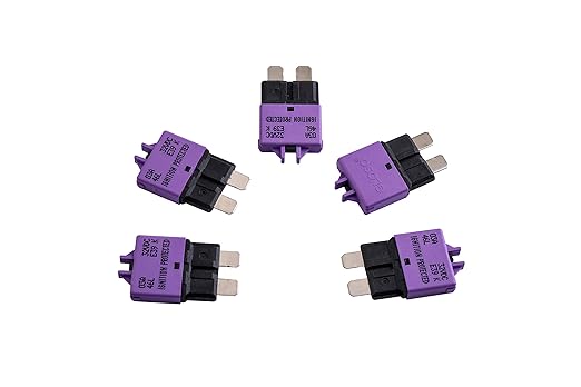 GLOSO Circuit Breakers E39 Manual (T3) Reset Low Profile ATC/ATO (3A - 5 Pack)