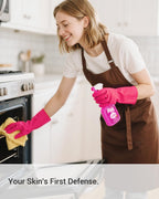 ThxToms 4 Pairs Latex Free Nitrile Cleaning Gloves, Reusable Rubber Free Gloves for Household Cleaning, Flexible and Non-Slip