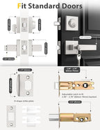 6 Pack Brushed Nickel Keyed Alike Front/Exterior Door Lever with Single Cylinder Deadbolt, Square Entry Door Knob Lock Set with Deadbolt Combination Sets, for Entrance/Front and Office Doors