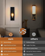 Outdoor Wall Sconces,Waterproof Porch Light Patio Light, Matte Black Wall Light with Clear Glass Shade for Garage, Patio, Doorway, Hallway