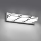 Modern LED Bathroom Lights Fixtures(3-Light),Metal Chrome Acrylic Wall Lighting,Vanity Lights for Bathroom Over Mirror(6000k 16In