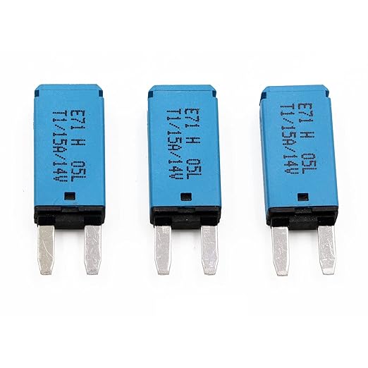 15A 12V ATM Low Profile Mini Fuse Circuit Breaker Auto Reset E71 - UL Certified 15 Amp Self Resetting Blade Fuses 12 Volt DC for Car RV Automotive Truck Boat Solar - Pack of 3