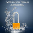 1-3/16 in. Small Aluminum Key Lock，Keyed Alike Padlocks with Long Shackle for School Gym Locker, Toolbox,12 Pack