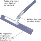 Squiggy for Shower Glass, Richmirth 9" Shower Glass Cleaner Squeegee Silicone Shower Squeegee for Bathroom Mirror Tiles Car Window - Blue