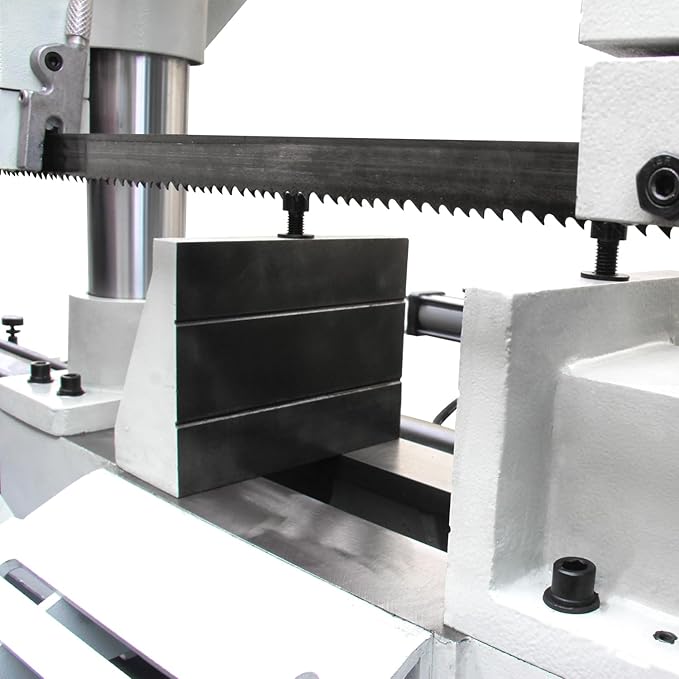 KAKA Industrial Double Column Band Saw 11 Inch Capacity Hydraulic Downfeed Variable Speed Automatic Horizontal Bandsaw for Metal Cutting 220V 3PH TBK-11B