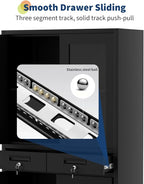 GarveeHome 72" Metal Storage Cabinet with Drawers Locking Doors & 2 Drawers,Heavy Duty Rolling Garage Organizer with 3 Adjustable Shelves