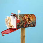 Giwawa Stained Glass Cardinal Birds Mailbox Covers Magnetic for Fall Mailbox Cover Large Autumn Mail Box Covers Oversized 25.5 x 21 Thanksgiving Decorations Outdoor Welcome Mailbox Wrap