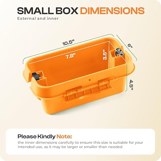 SockitBox – The Original Weatherproof Connection Box – Indoor & Outdoor Electrical Power Cord Enclosure for Timers, Extension Cables, Transformers, Power Strips, Lights, Tools & More – Small – Orange