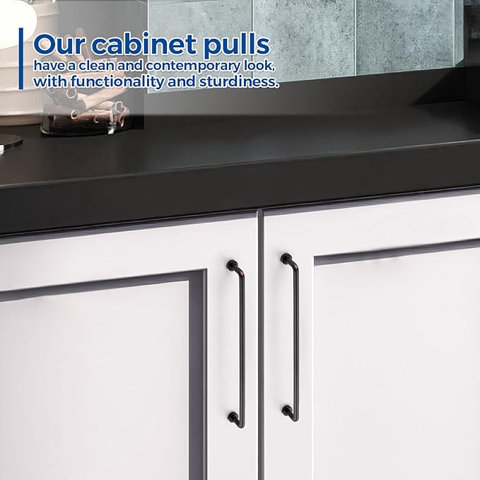 JOY DECOR Cabinet Pulls – 8-3/4 Inch Hole Center, Oil Rubbed Bronze, 2 Pack, Zinc Alloy Cabinet Handles for Drawers & Cupboard – Vintage Style Hardware for Kitchen, Bathroom, Dresser