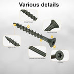 Wood Screws #8 x 1-5/8’’, T25 Star Torx Drive Flat Head Deck Screws, Green, 154Pcs (1lb)