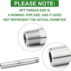 TAISHER 2PCS 304 Stainless Steel Pipe Fittings, 1/4" NPT Male Threaded, 4" Length Weld Nipple Cast Pipe