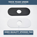 6 Inch Faucet Deck Plate for Bathroom Sink - Universal Fit for 1 Hole or 3 Hole 4 Inch Centerset Basins - Escutcheon Faucet Plate - Stainless Steel Faucet Hole Cover(Matte Black)