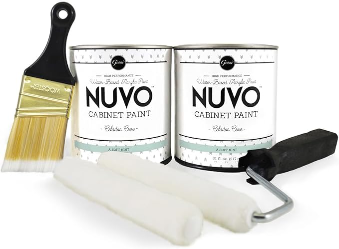 Giani Nuvo Celadon Cove Cabinet Makeover Kit - Easy DIY 7-Piece Set, Soft Mint Green, Long-Lasting Finish