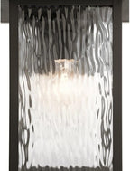Kichler Capanna 16" Outdoor Wall Light in Olde Bronze®, 1-Light Exterior Wall Sconce Porch Light with Clear Water Glass, (16" H x 10.5"), 49926OZ