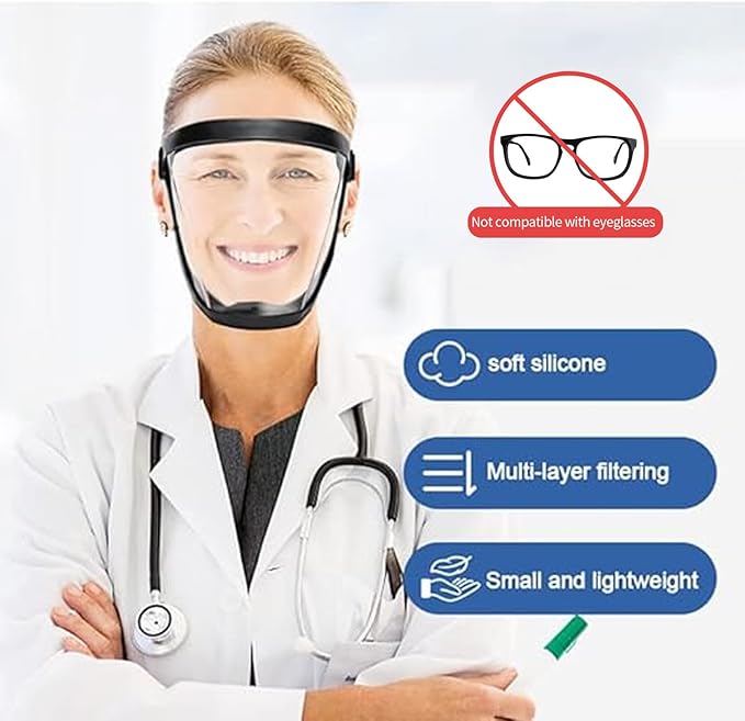 Face Shield for Grinding and Cutting,Clear Full Face Dust Mask Shield for Woodworking,Suitable for Dust and Debris Protection During Home Decoration, Garden Trimming, and Lawn Mowing