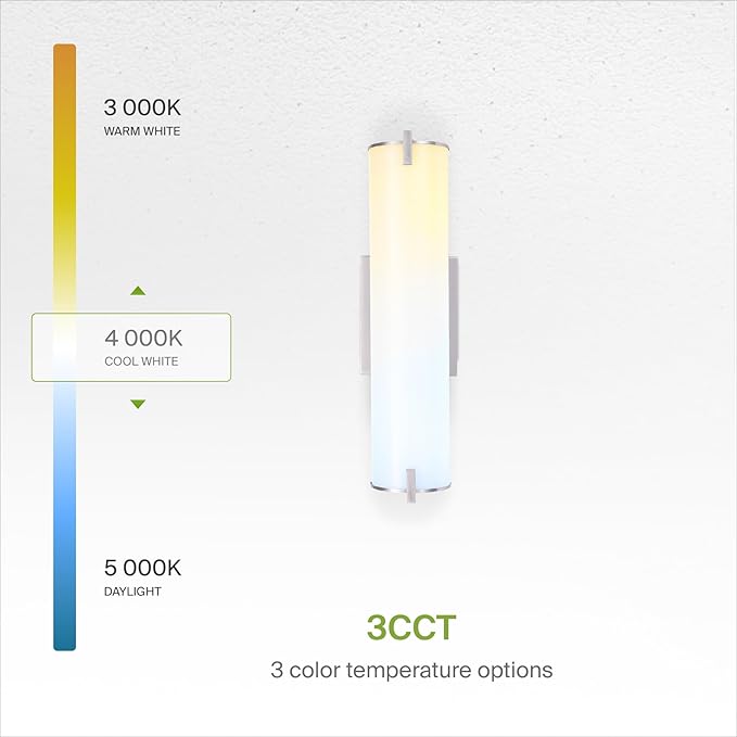 ASD LED 18" Vanity Wall Mount Light Fixture, Linear Bathroom Lighting Bar | 3CCT, Dimmable, Energy Star, ETL Listed | 20W 1500LM 3000-5000K 120V | Long Tube Bath Sconce Over Mirror | Nickel, 4 Pack