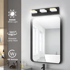 3 Light Bathroom Vanity Light - Modern Dimmable Black and Gold Bath Light Fixtures for Bathroom, 3 Lights Over Mirror, LED Wall Sconces, Daylight 5500K, Great for Makeup and Grooming
