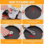 Hoteche 9-Inch Angle Grinder 3-HP Grinding and Cutting Tool Fits 7/8" Hole Size Wheels with Rotatable Handle and Lock-On Switch