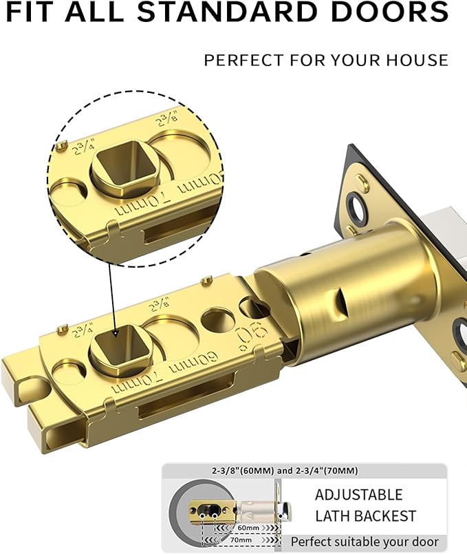 Asidrama 8 Pack Privacy Door Handles with Lock, Black Door Handles Interior for Bedroom or Bathroom, Heavy Duty Door Lever with Reversible Interior Door Handle for Left Right Sided Doors