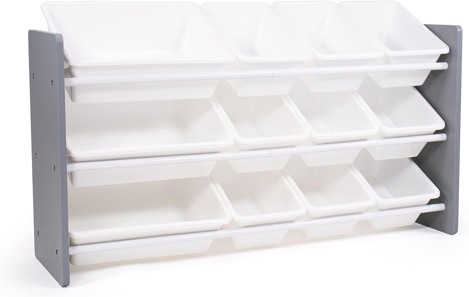 Humble Crew Made for Me Kids Toy Storage Organizer with 12 Storage Bins, Grey/White