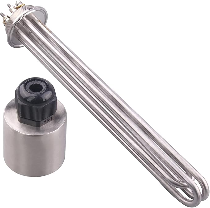 DERNORD 2 Inch Tri-Clamp 240V Water Heating Element Immersion U Type Electrical Brewing Boiler Heater (240V 9000W)