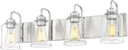 zeyu 28.5 Inch Bathroom Wall Light Over Mirror, 4-Light Vanity Lighting Fixture, Brushed Nickel Finish with Clear Glass Shade, ZSL72B-4W BN
