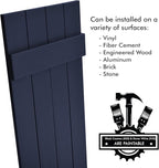Board & Batten Vinyl Shutters (1 Pair) | 14.5"x67" (4-Board) - Navy Night Sky | Exterior Window Shutters | Includes Mounting Hardware | Simple Installation | Made in USA