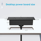 Conference Recessed Power Strip Socket Waterproof,Furniture Recessed Power Strip,Flush Mount with 3 Outlets,6ft Extension Cord with Flat Plug