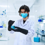 Bamllum 4 Pairs Black Rubber Dishwashing Gloves - Reusable Cleaning Gloves for Kitchen, Household, Anti-Slip, Flexible & Long-Lasting (Large)