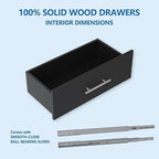 Modular Closet System, 72" Wide Closet Organizer System with Hanging and Drawers, Wood Tower Closet Storage for Walk In Closets, Wall Mounted Wardrobe Organizer Kit System, Bedroom, Black