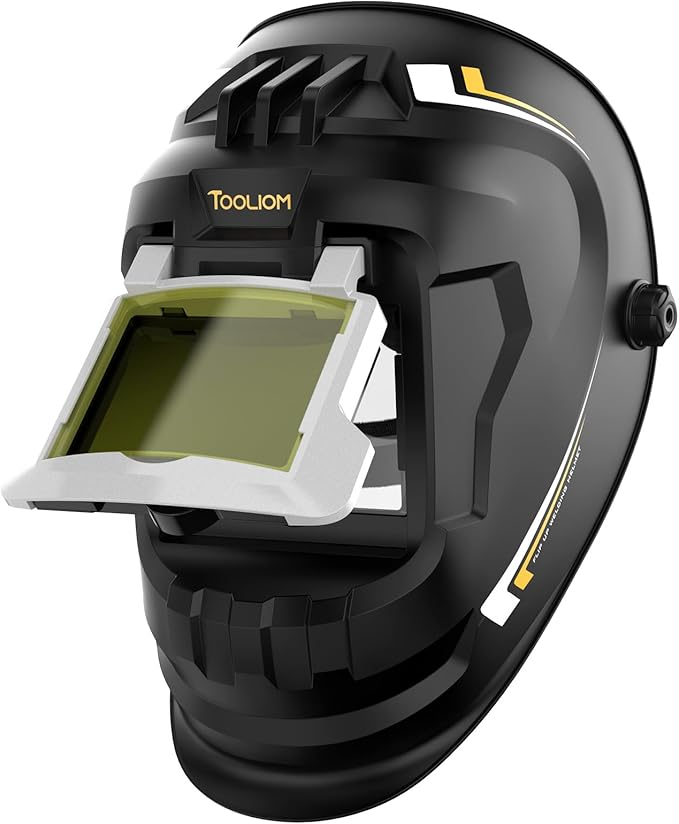 TOOLIOM Flip Front Welding Helmet Welding Mask with Flip Up Lens Welding Hood Shade-10 Black Welder Helmet for Stick MIG TIG
