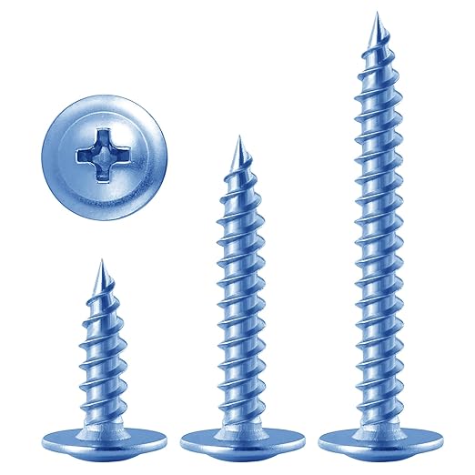 (60 pcs) Wensilon #10×3" Phillips Truss Head Wood Screws Galvanized Iron Quick Metal Self Tapping